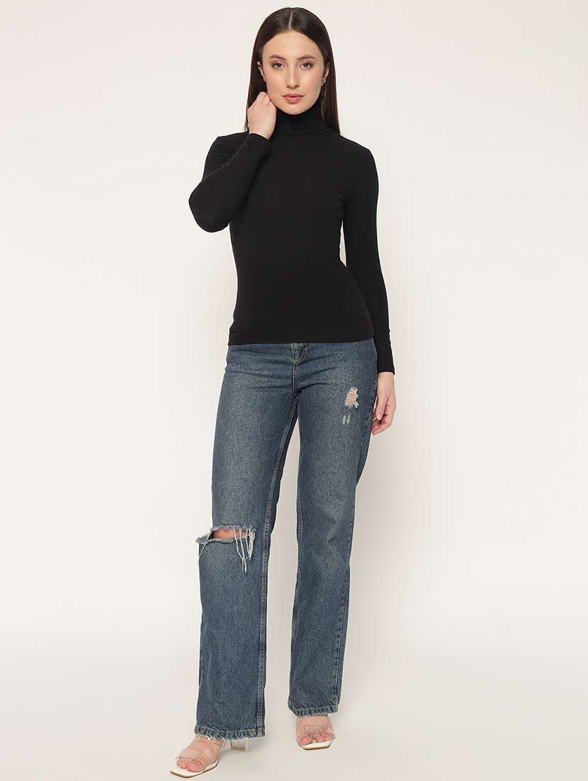 women solid high neck winter wear top - 21677821 -  Standard Image - 5