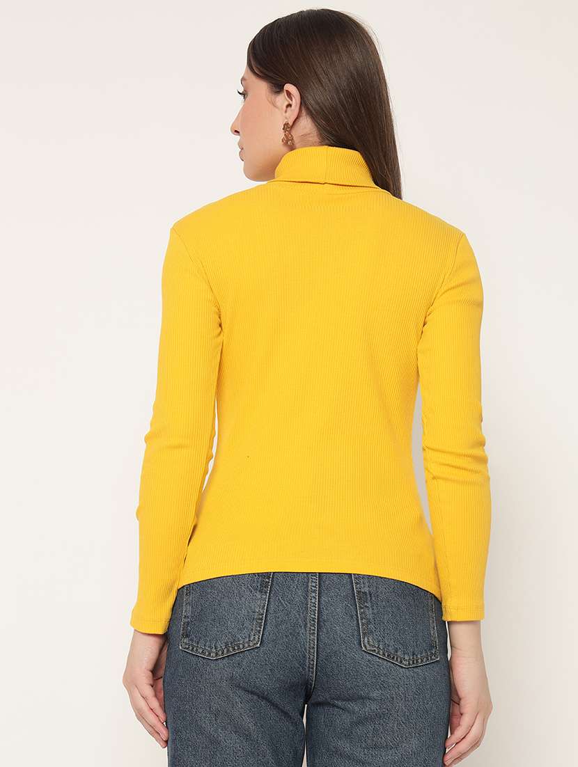 women solid high neck winter wear top - 21677822 -  Standard Image - 3