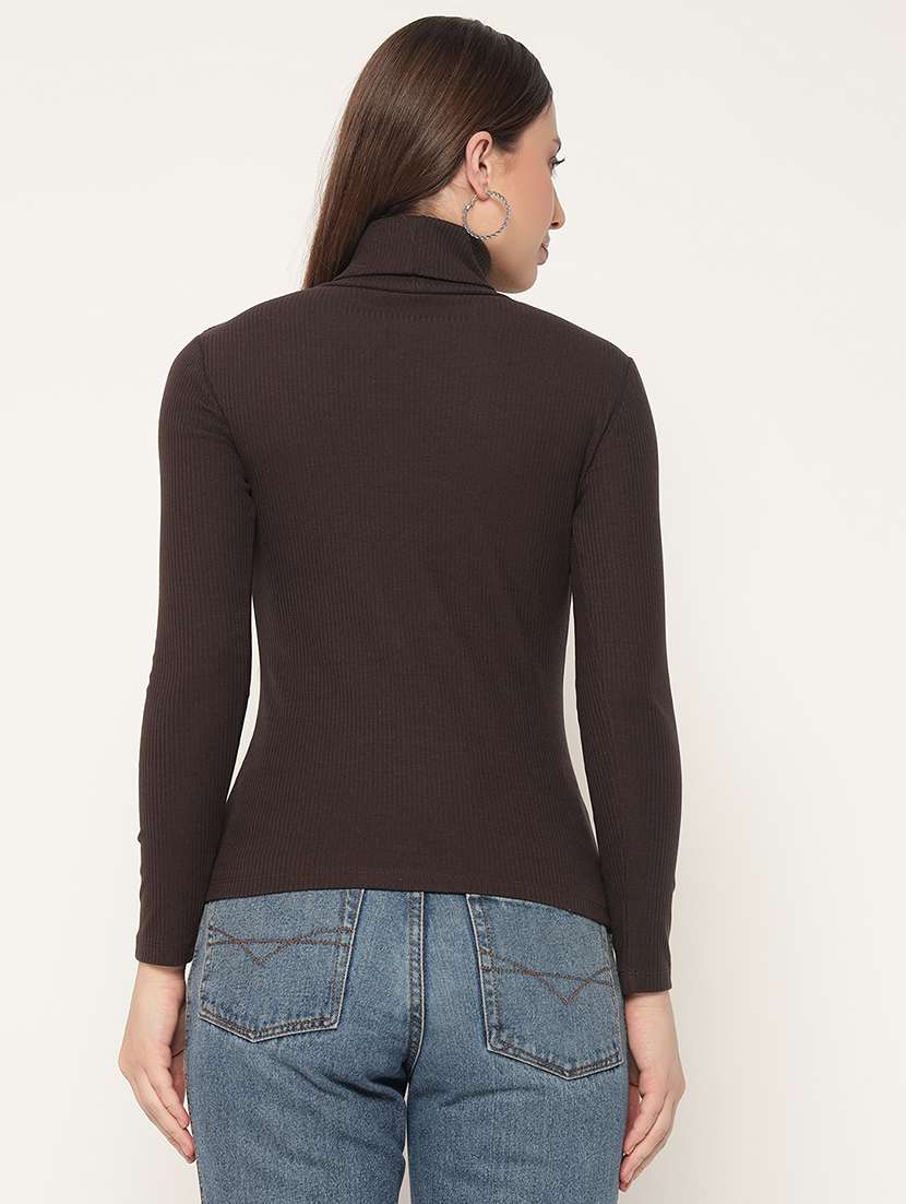 women solid high neck winter wear top - 21677825 -  Standard Image - 3