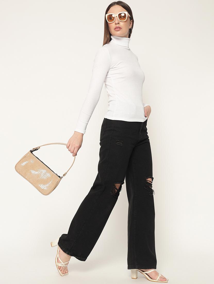 women solid high neck winter wear top - 21677826 - Standard Image - 5