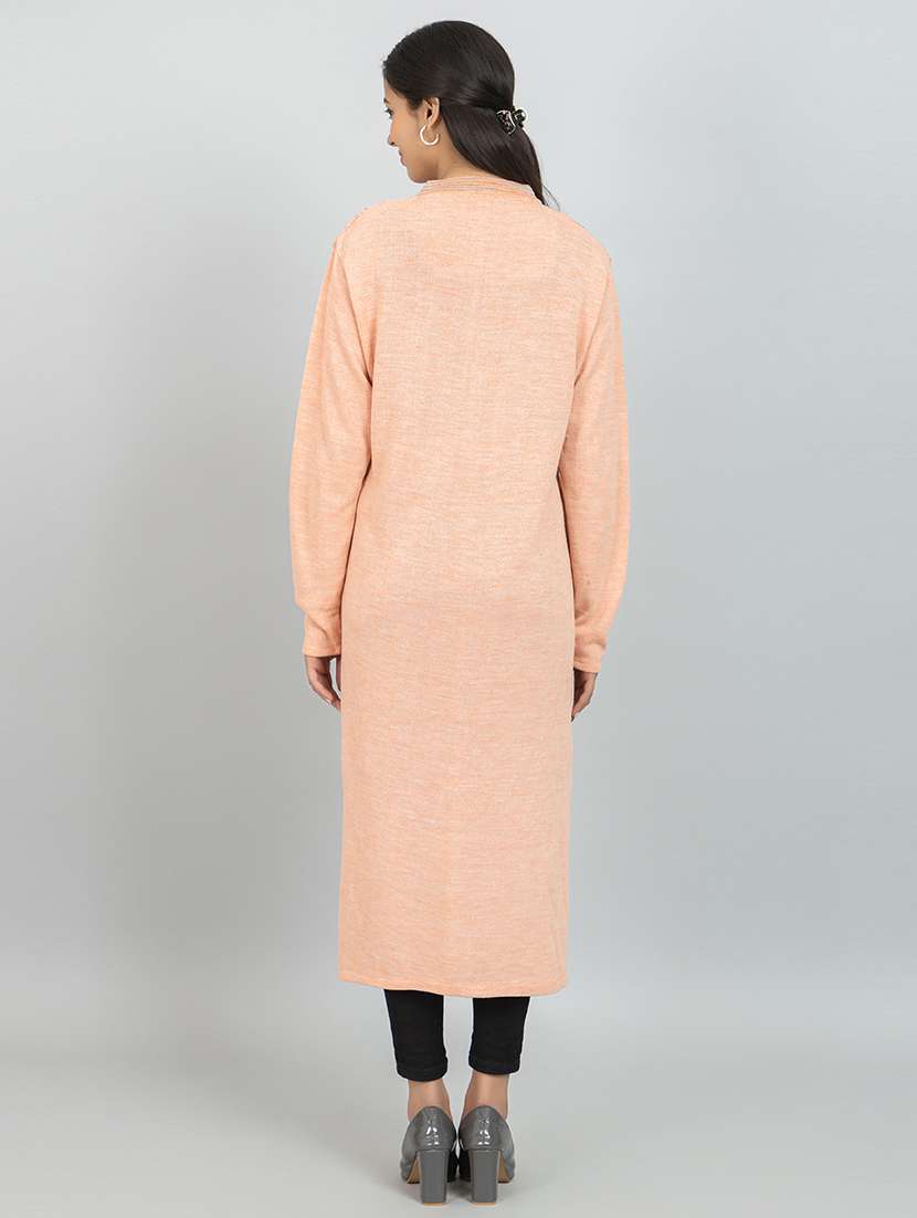 women self designed long kurta woolen kurta - 21677830 -  Standard Image - 3