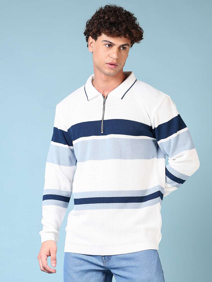 men long sleeves color block pullover