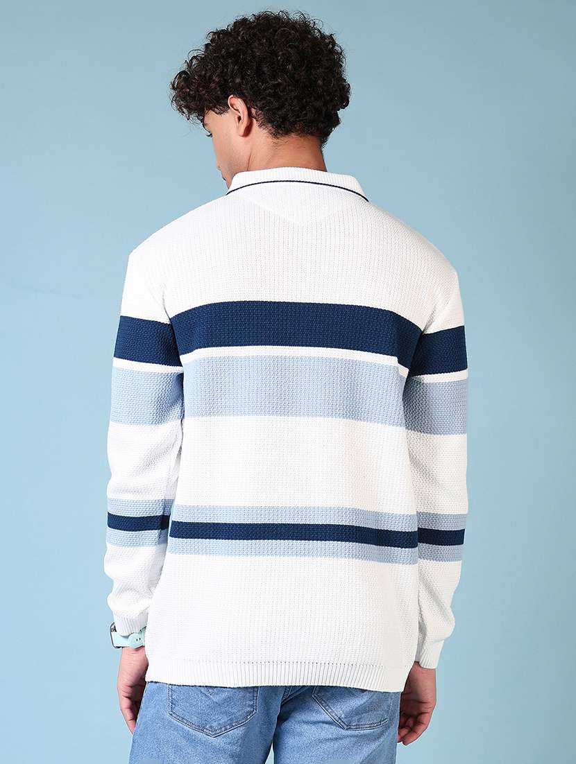 men long sleeves color block pullover - 21677915 -  Standard Image - 3