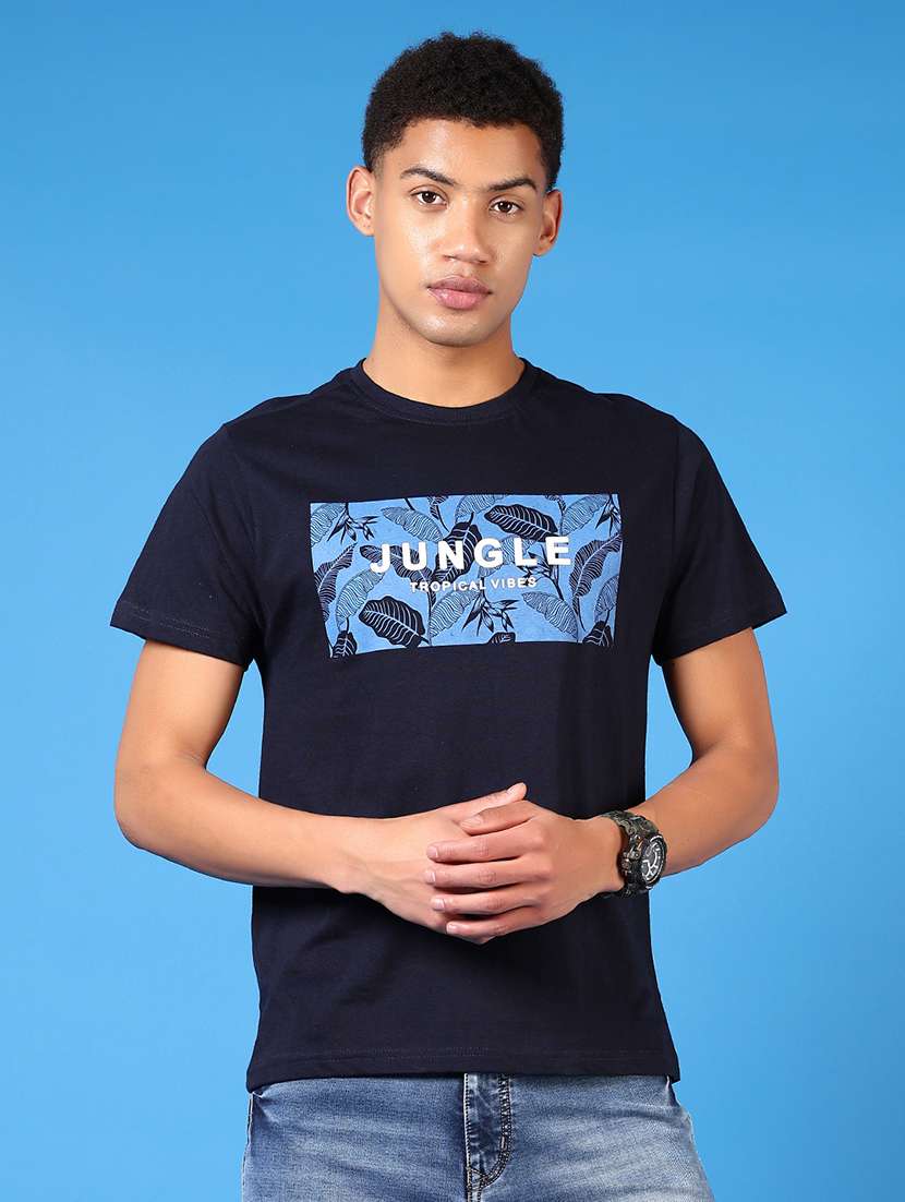 men printed short sleeve regular fit t-shirt