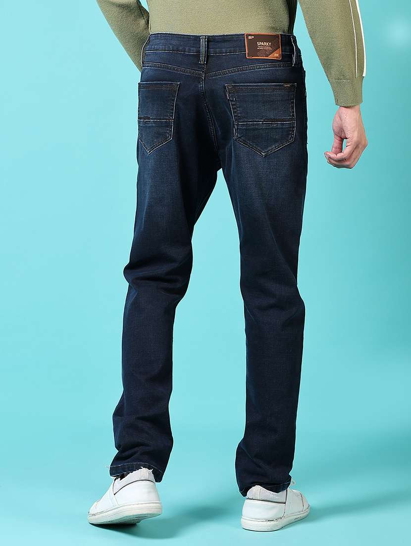 men mid rise plain denim jeans - 21678100 -  Standard Image - 3