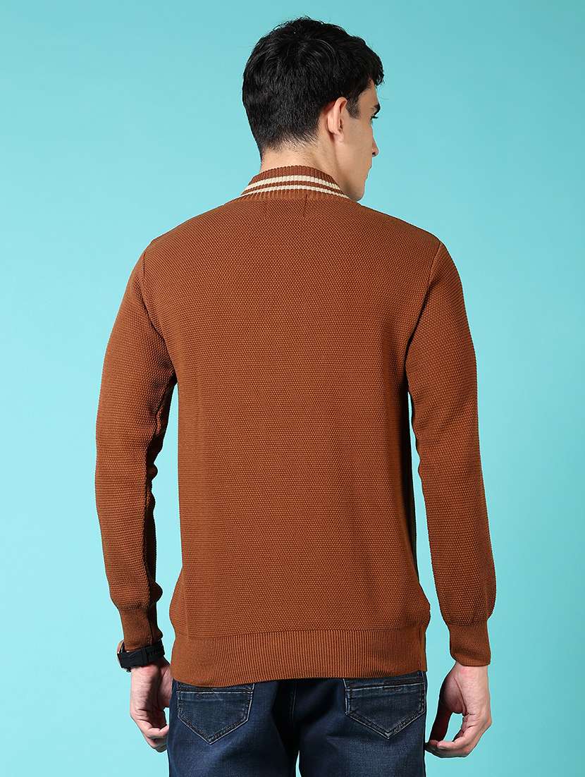 men solid long sleeve pullover sweater - 21678106 -  Standard Image - 3
