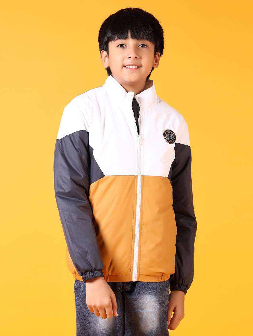boys color block long sleeve bomber jacket