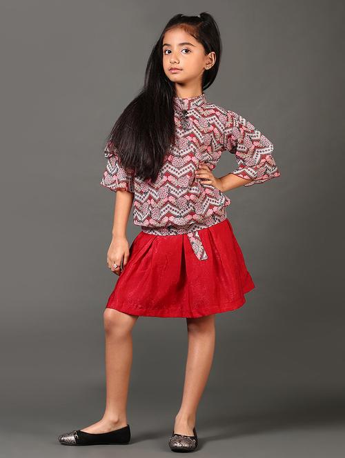 girls printed top and skirt set - 21678141 - Standard Image - 0
