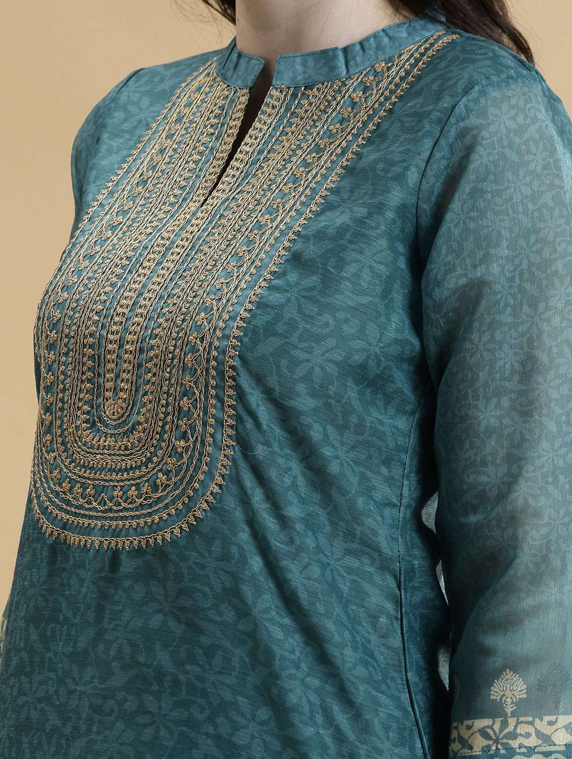 women three quarter sleeve kurta pant with dupatta set - 21678162 - Standard Image - 5