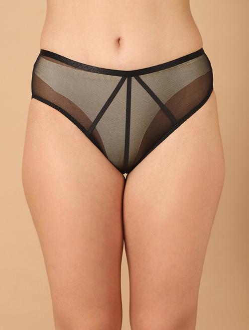 women solid sheer mid rise hipster panty - 21678373 - Standard Image - 0