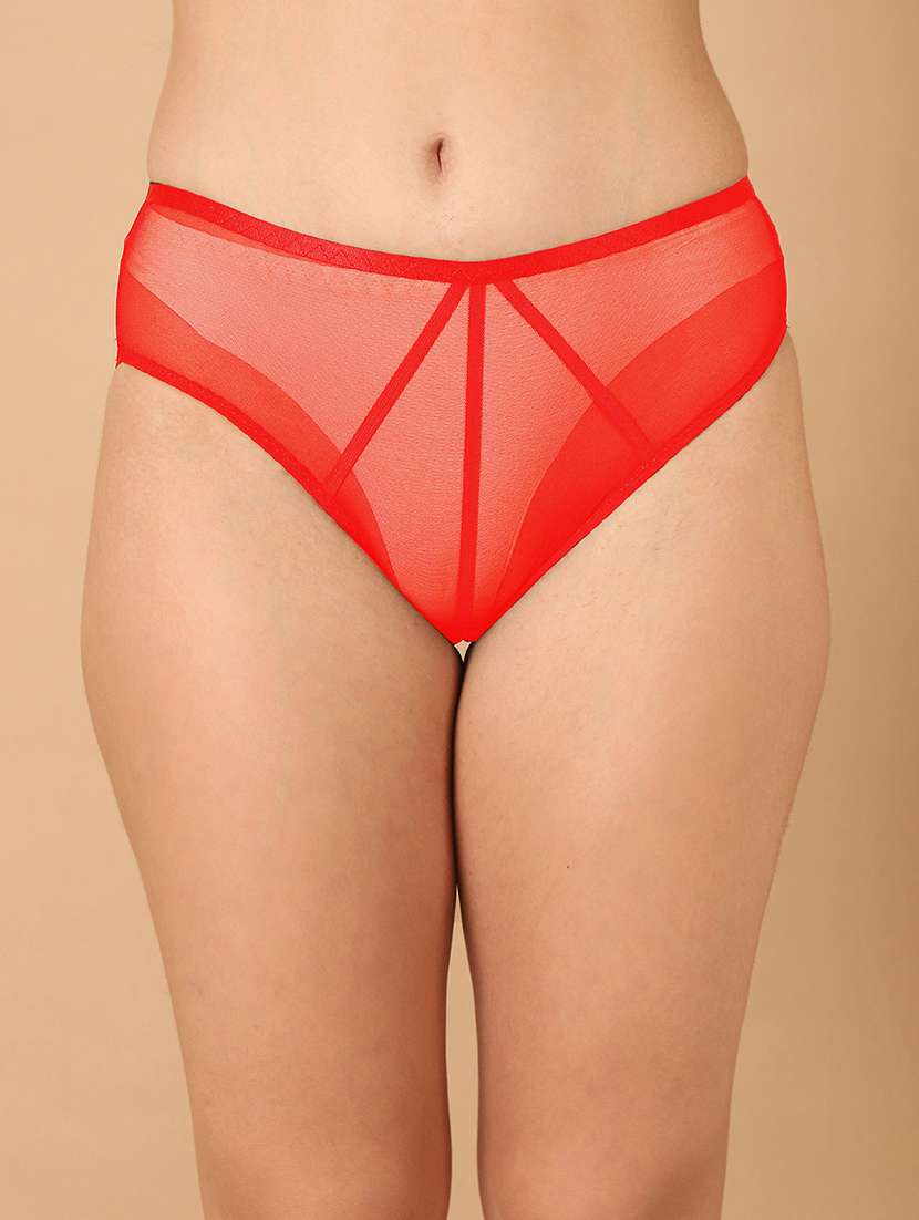 women solid sheer mid rise hipster panty - 21678374 -  Zoom Image - 0