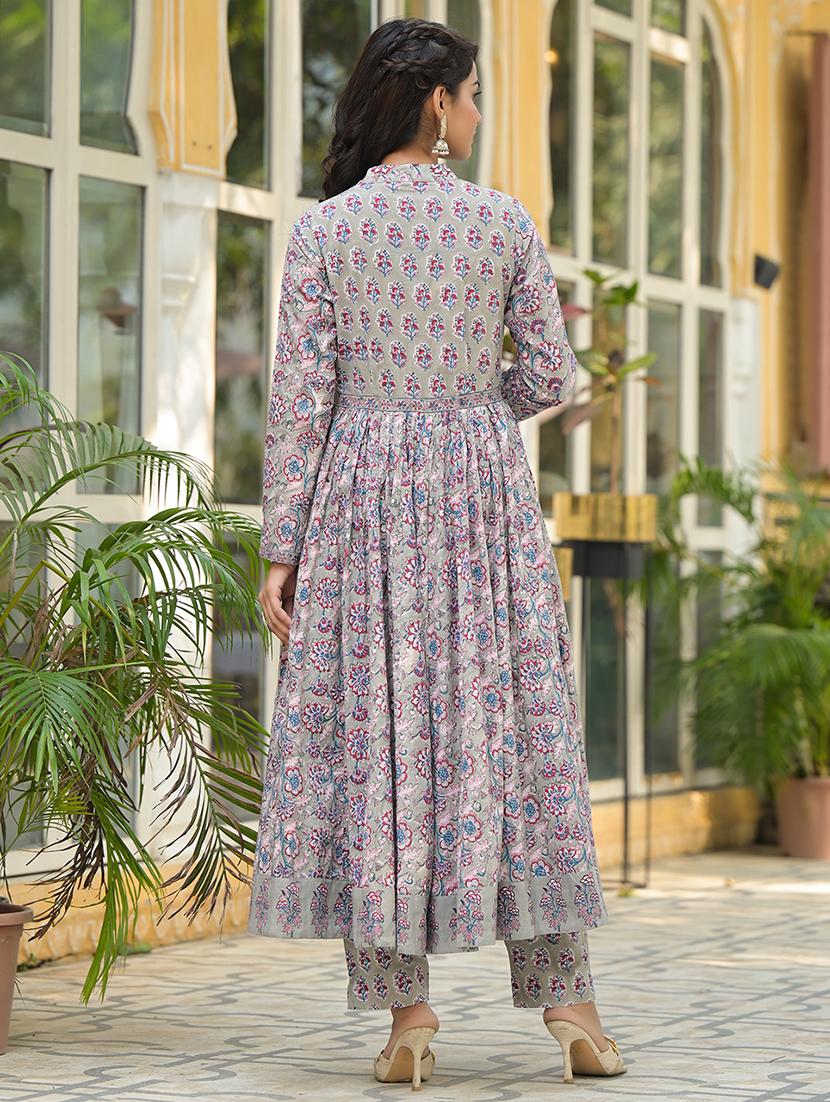 women grey long sleeve kurta pant with dupatta set - 21678404 - Standard Image - 3