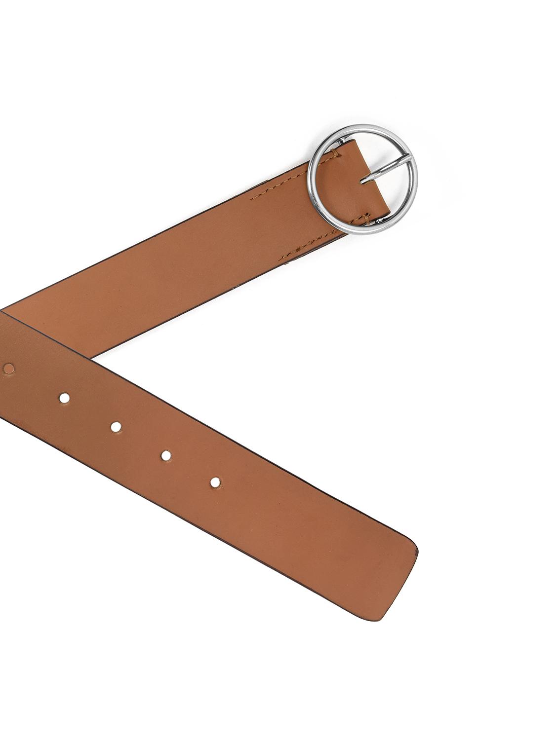 wimen tan solid leather belt - 21678606 - Standard Image - 5