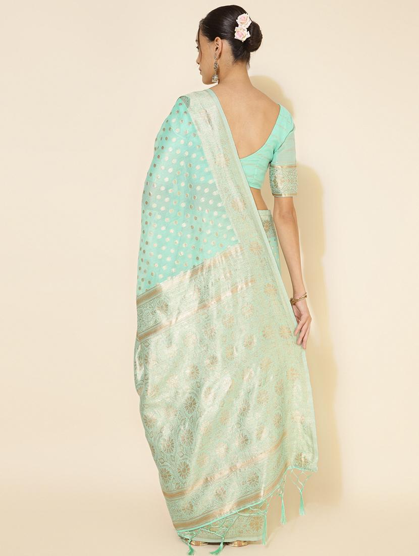 women self design chanderi saree with blouse - 21678617 - Standard Image - 3