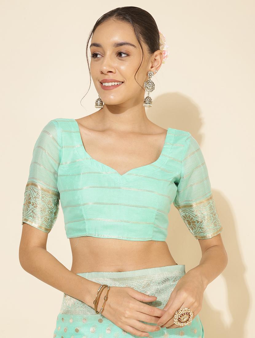 women self design chanderi saree with blouse - 21678617 - Standard Image - 5