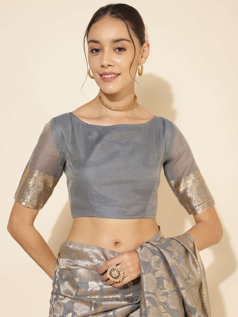 women self design chanderi saree with blouse - 21678621 -  Standard Image - 5