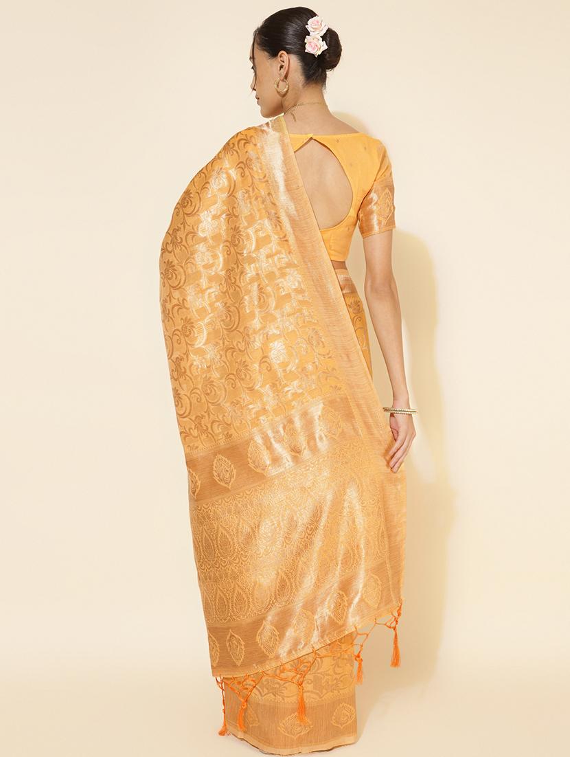 women self design chanderi saree with blouse - 21678623 - Standard Image - 3