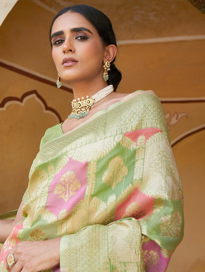 women self design chanderi saree with blouse - 21678626 - Standard Image - 3