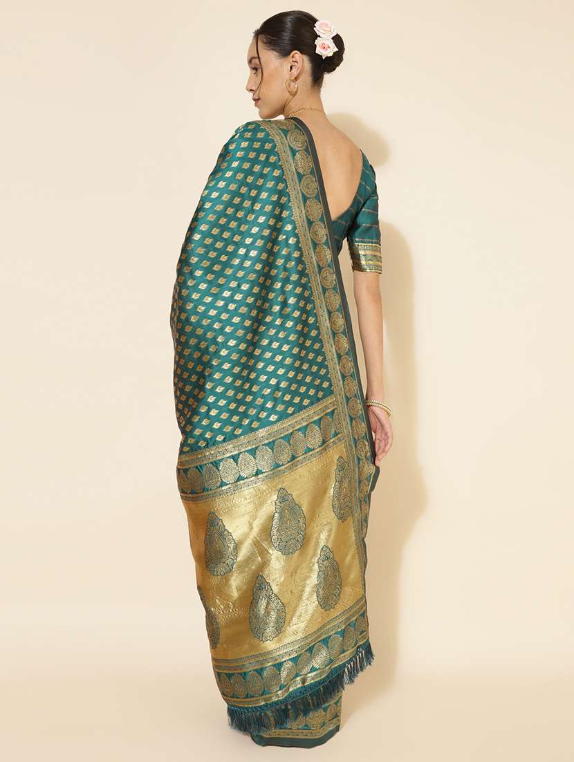 women self design banarasi saree with blouse - 21678634 -  Standard Image - 3