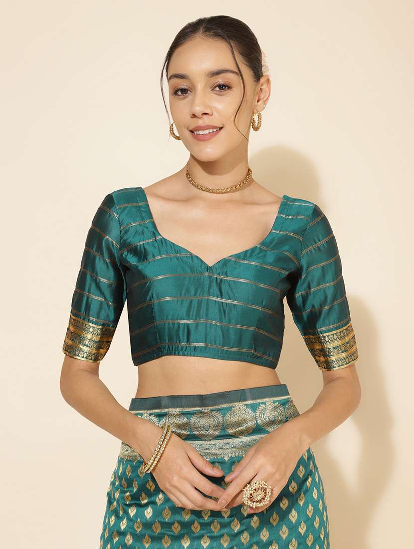 women self design banarasi saree with blouse - 21678634 -  Standard Image - 5