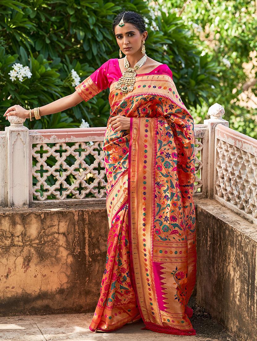 women self design paithani saree with blouse - 21678635 - Standard Image - 3