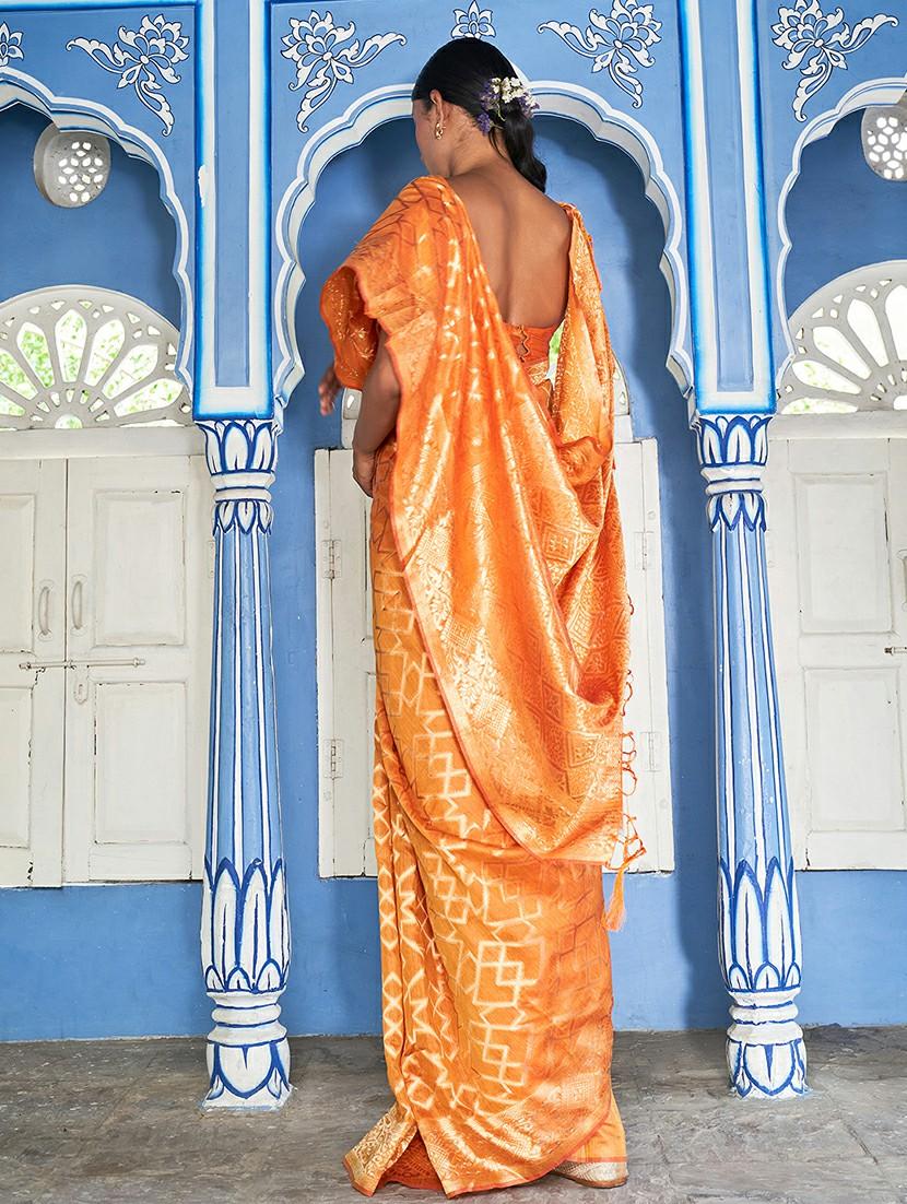 women self design chanderi saree with blouse - 21678645 - Standard Image - 3