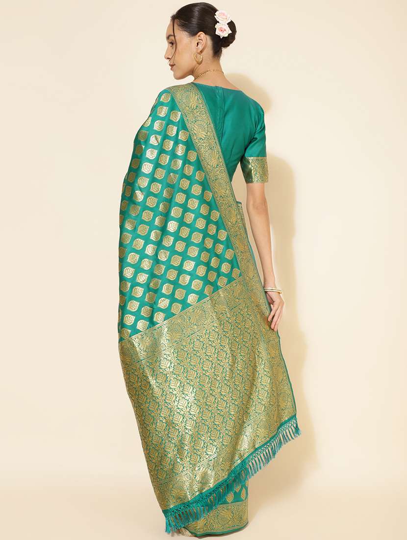 women self design banarasi saree with blouse - 21678657 -  Standard Image - 3