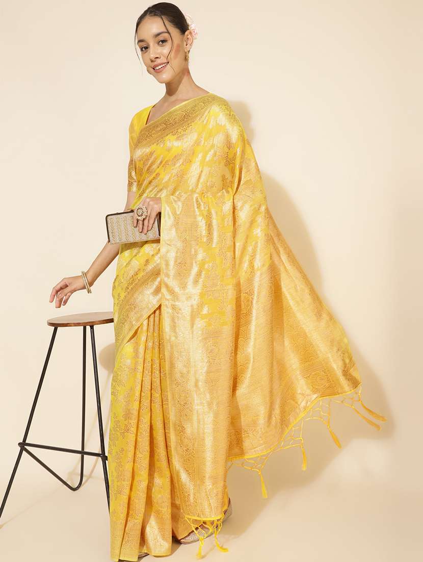 women self design chanderi saree with blouse - 21678662 - Zoom Image - 0