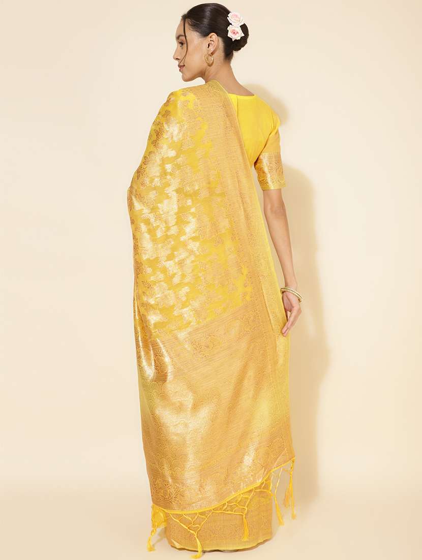 women self design chanderi saree with blouse - 21678662 - Standard Image - 3