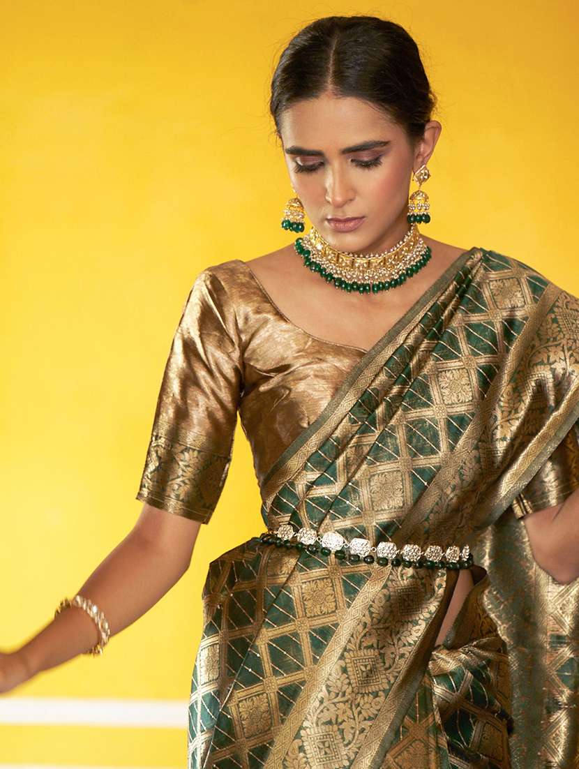women self design kanjivaram saree with blouse - 21678666 - Standard Image - 5