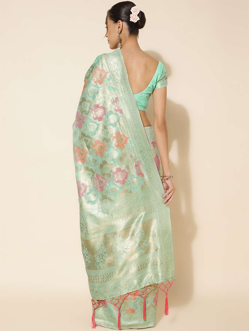 women self design chanderi saree with blouse - 21678670 -  Standard Image - 3