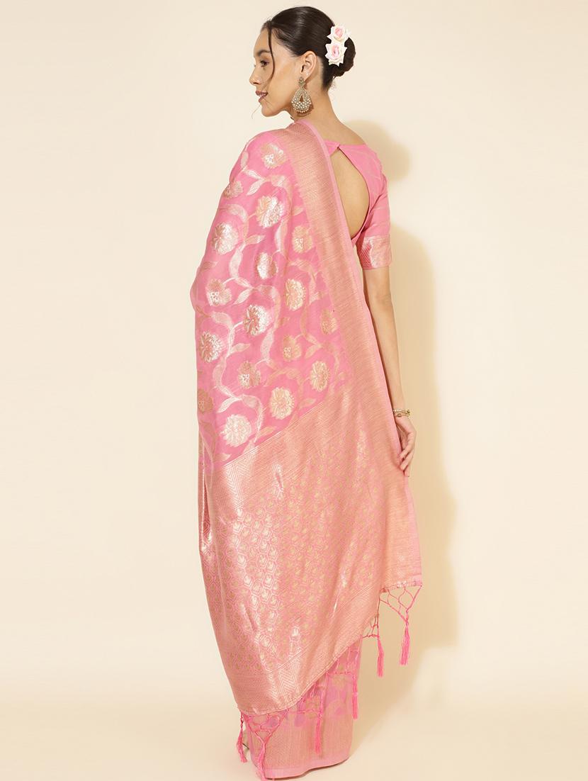 women self design chanderi saree with blouse - 21678672 - Standard Image - 3