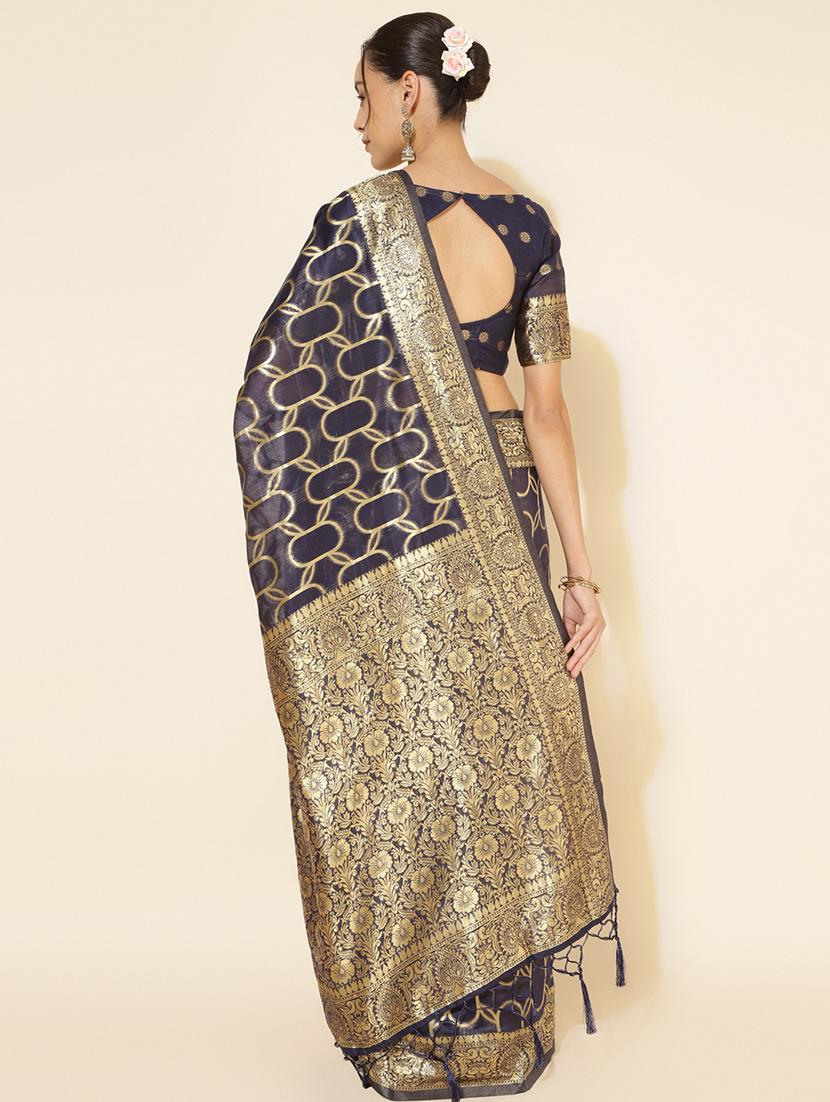 women self design chanderi saree with blouse - 21678683 - Standard Image - 3
