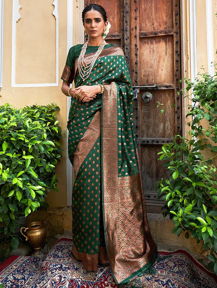women self design banarasi saree with blouse - 21678691 -  Zoom Image - 0