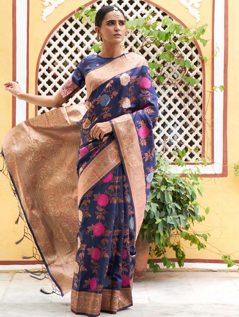women self design banarasi saree with blouse - 21678698 - Zoom Image - 0