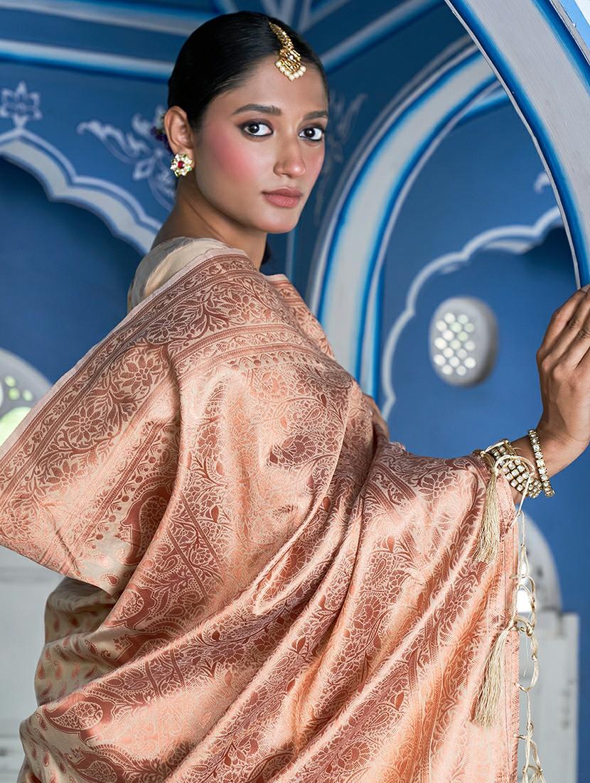 women self design chanderi saree with blouse - 21678705 - Standard Image - 3