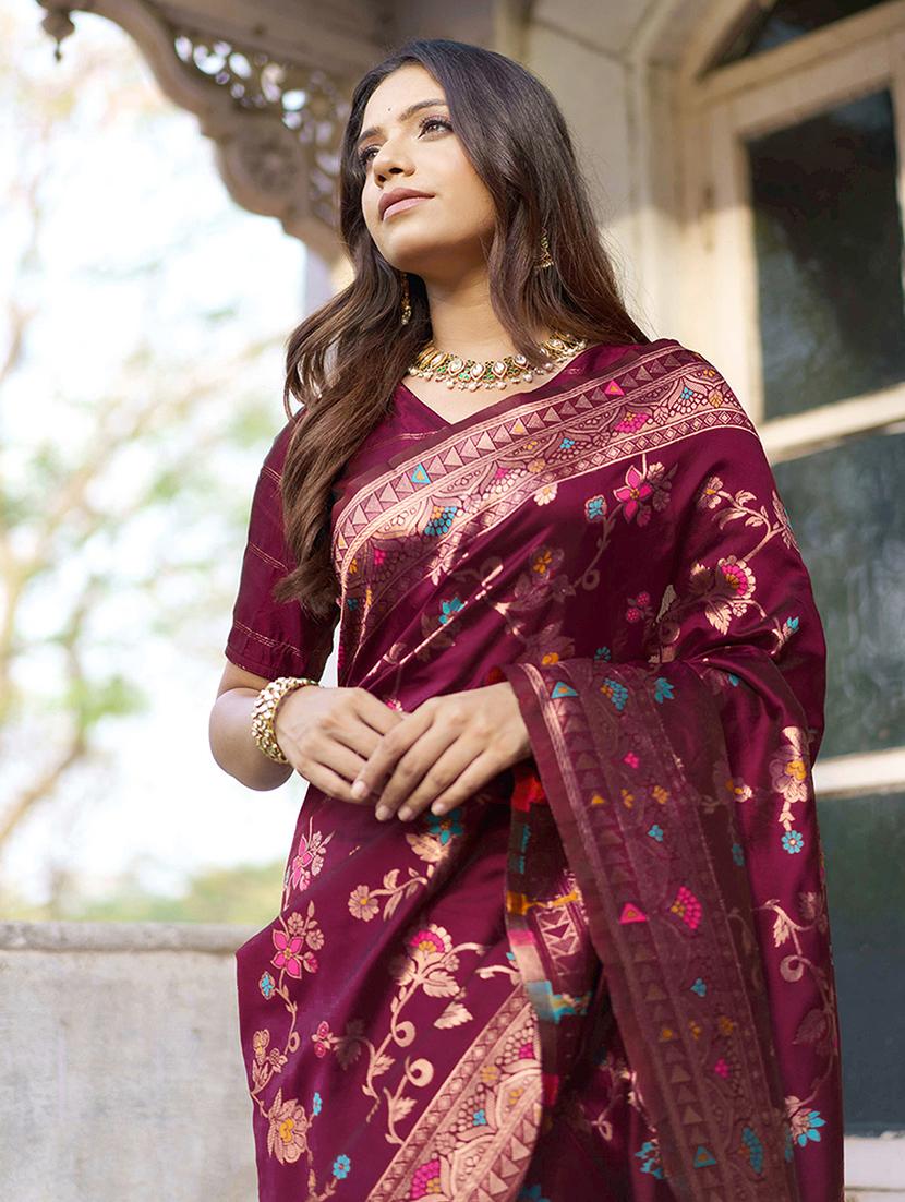 women self design banarasi saree with blouse - 21678714 - Standard Image - 3