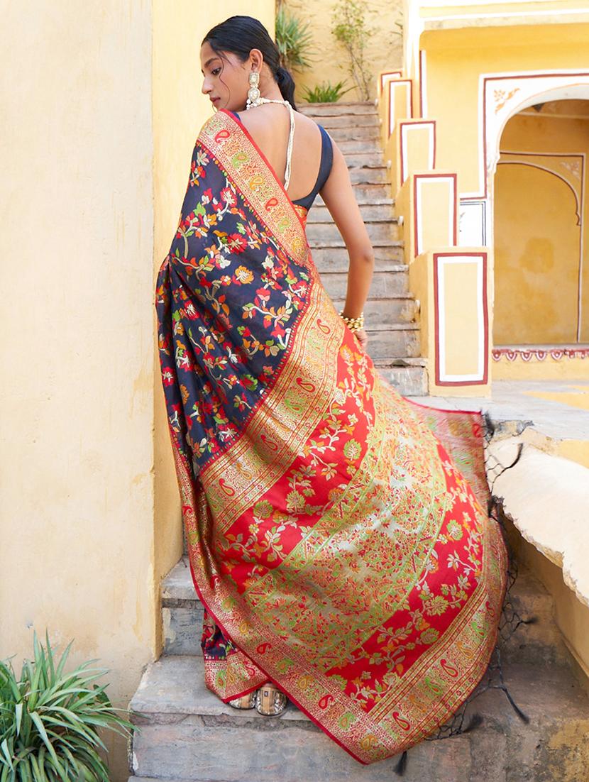 women self design chanderi saree with blouse - 21678725 - Standard Image - 3