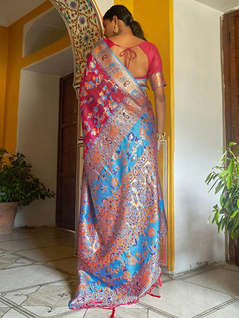 women self design chanderi saree with blouse - 21678726 - Standard Image - 3