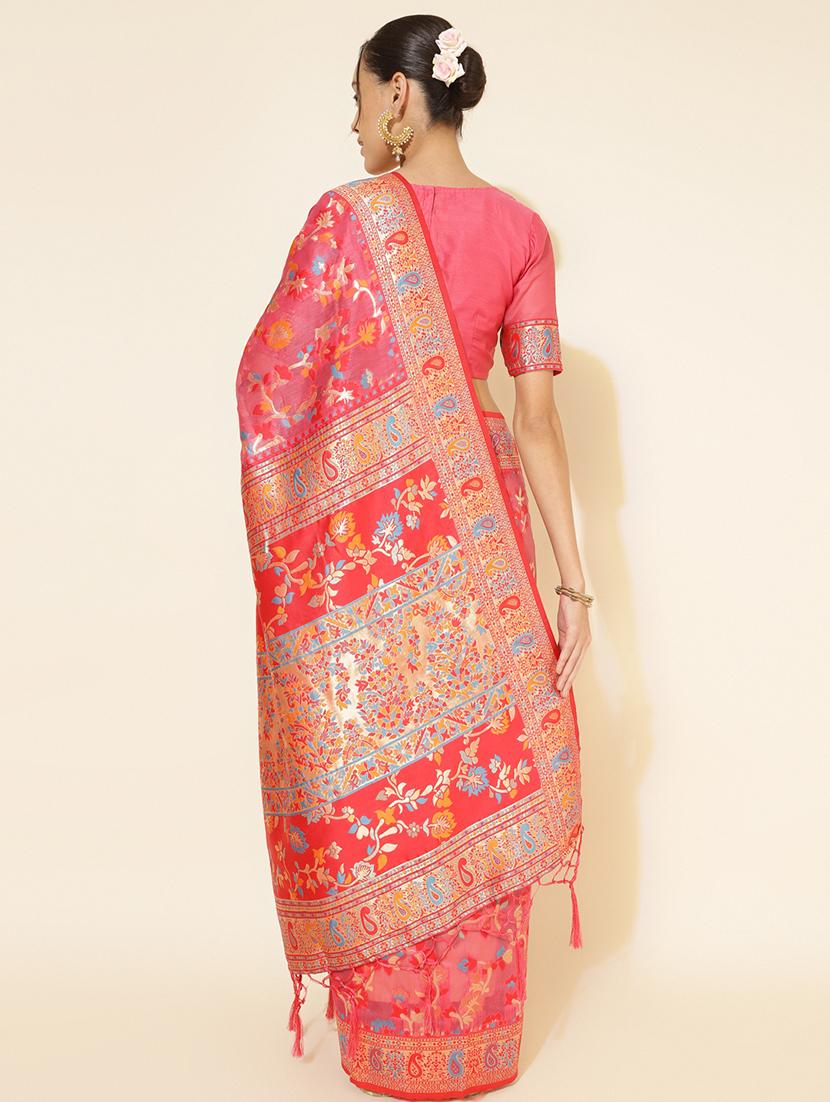 women self design chanderi saree with blouse - 21678730 - Standard Image - 3