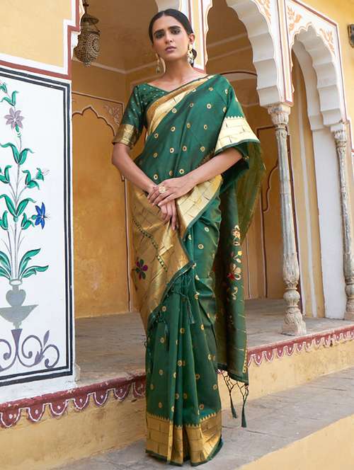women self design paithani saree with blouse - 21678737 -  Standard Image - 0