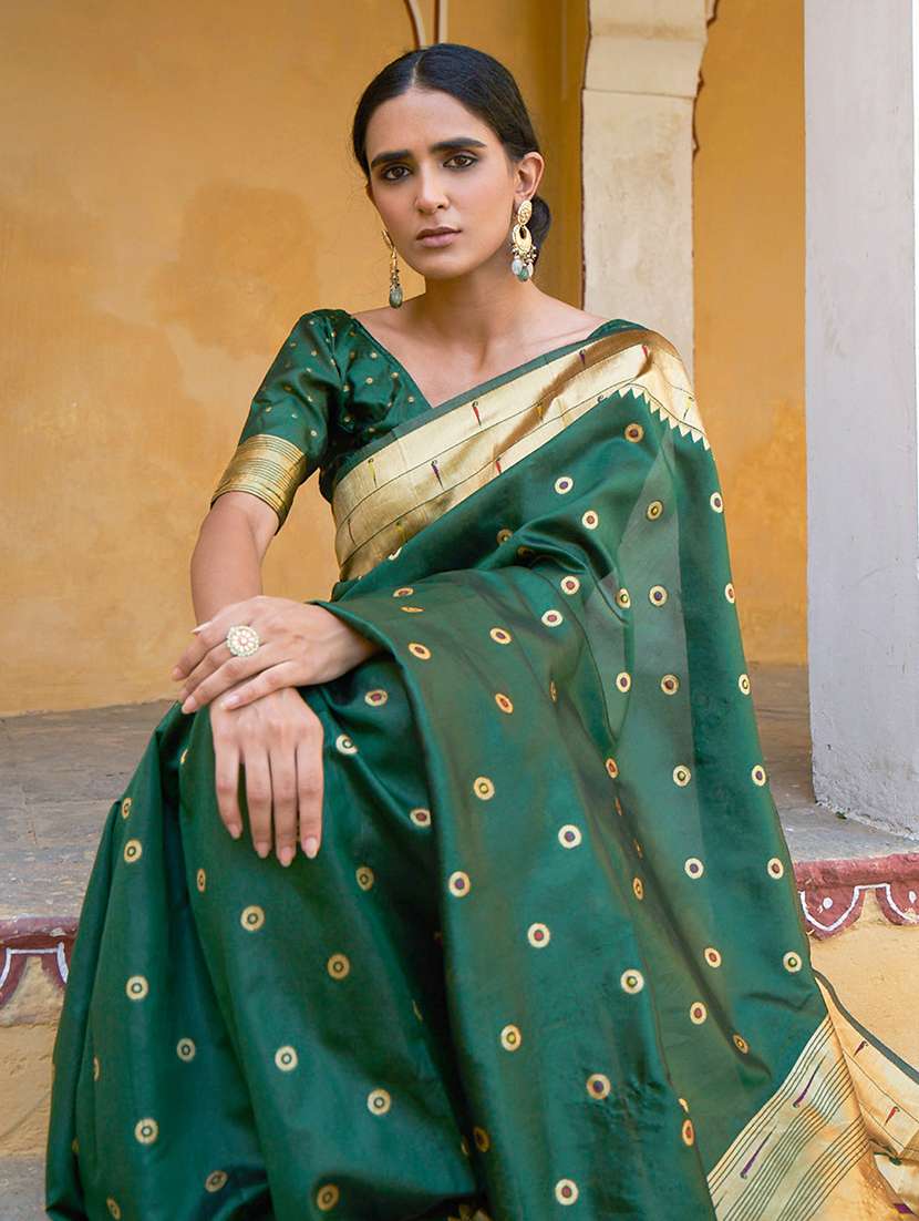 women self design paithani saree with blouse - 21678737 -  Standard Image - 3