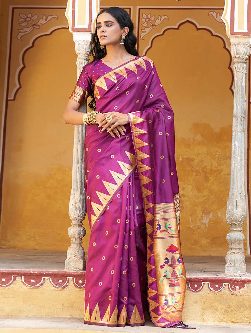 women self design paithani saree with blouse