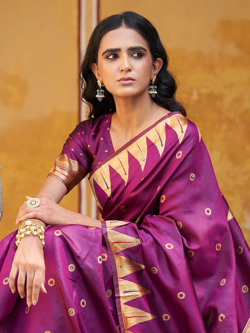 women self design paithani saree with blouse - 21678738 -  Standard Image - 3