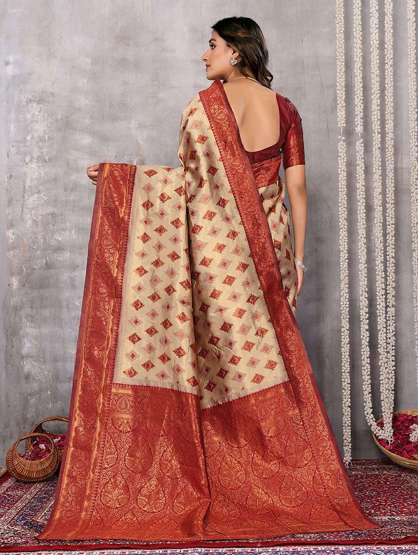 women self design kanjivaram saree with blouse - 21678764 -  Standard Image - 3