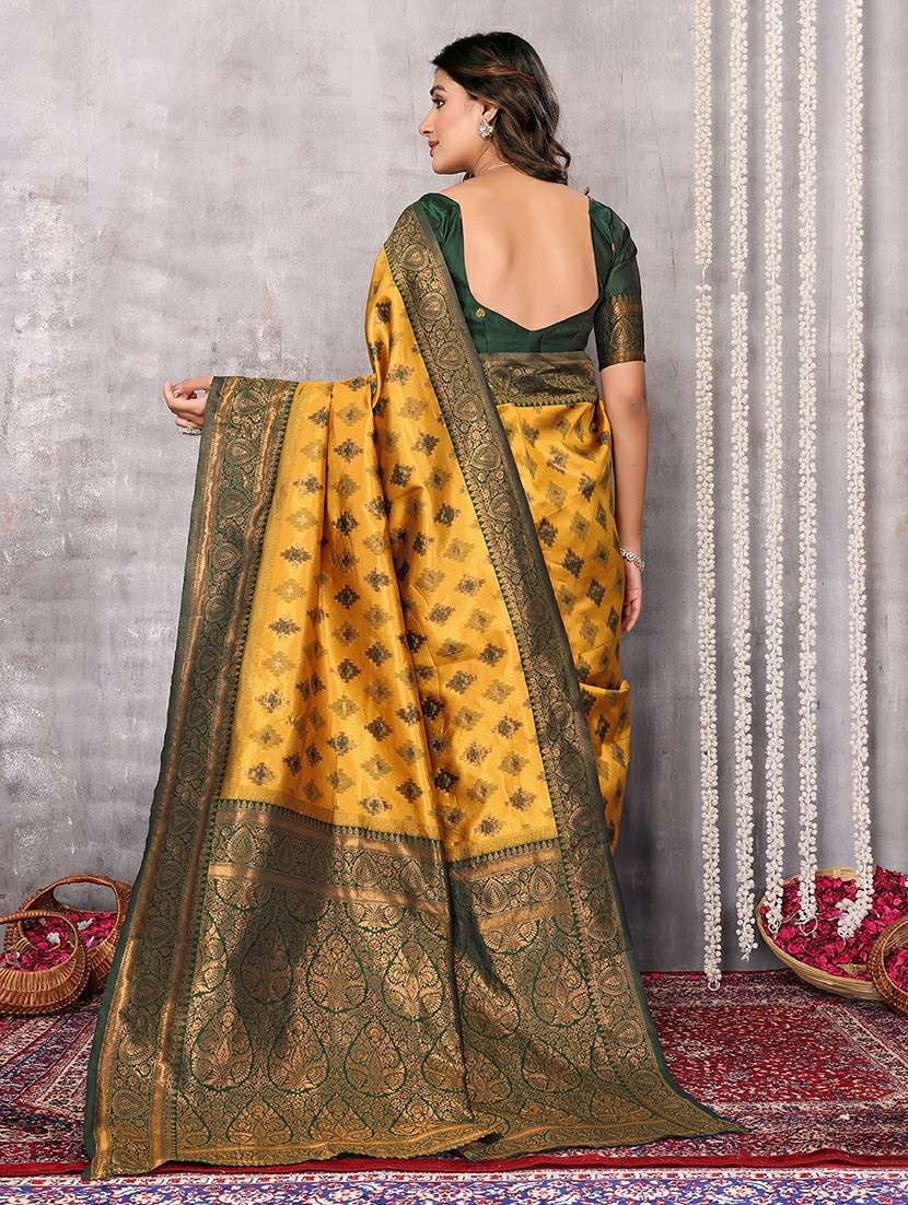 women self design kanjivaram saree with blouse - 21678765 -  Standard Image - 3