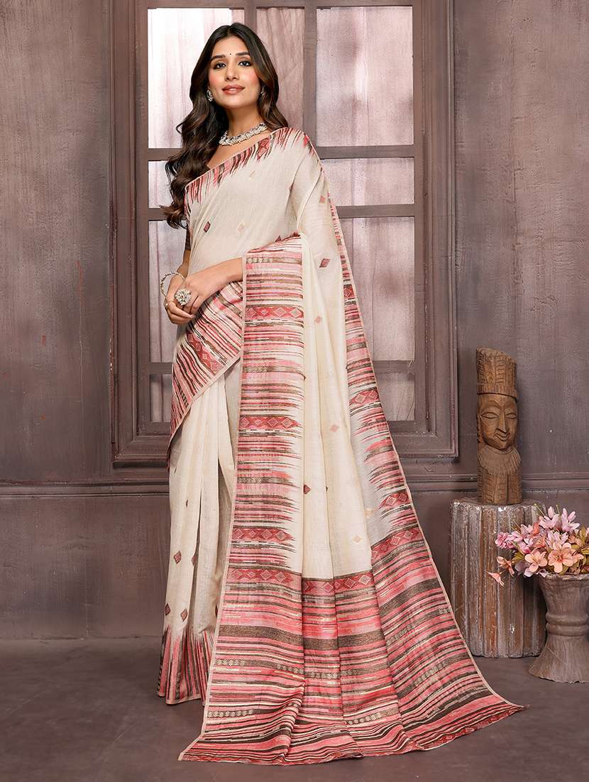 women self design handloom saree with blouse - 21678768 - Zoom Image - 0