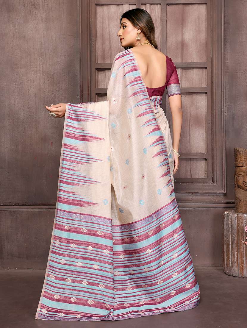women self design handloom saree with blouse - 21678771 -  Standard Image - 3