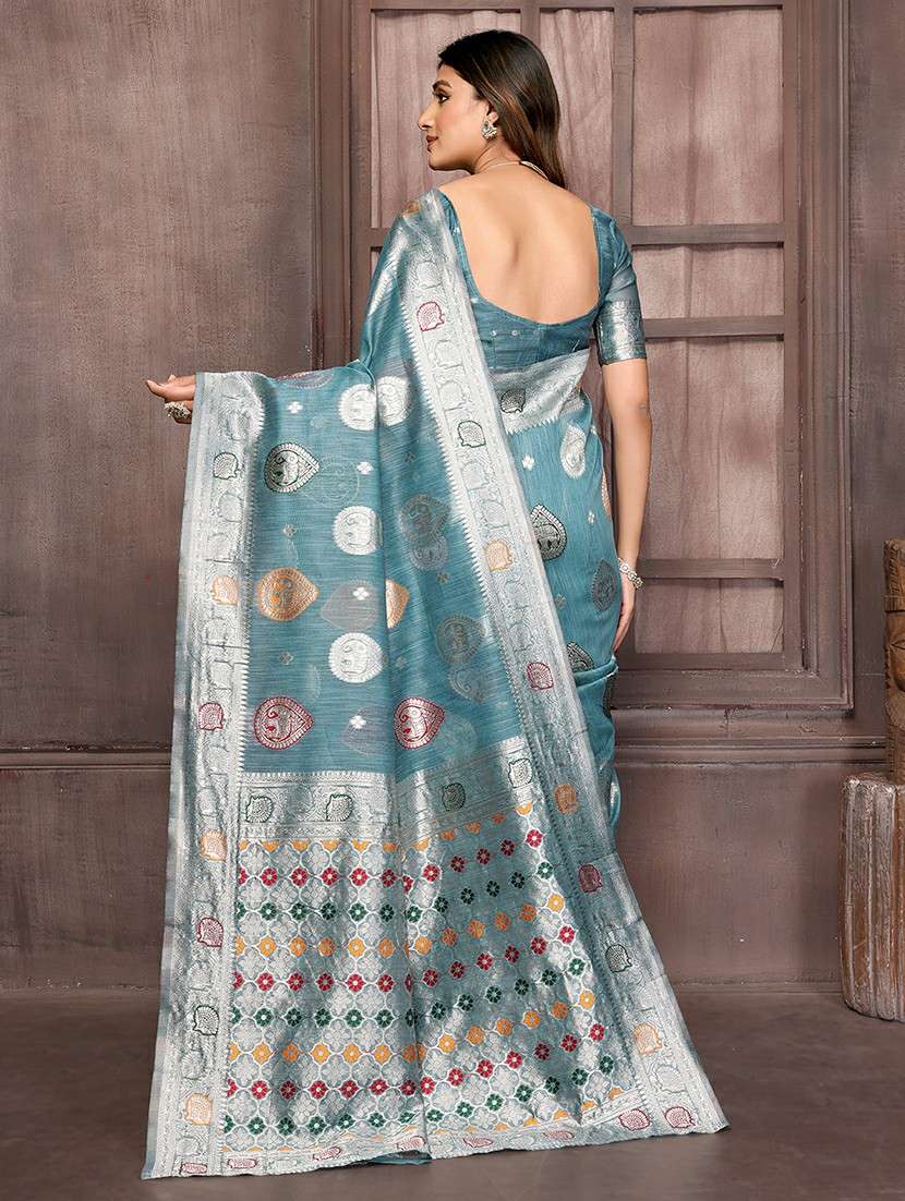 women self design kanjivaram saree with blouse - 21678773 -  Standard Image - 3