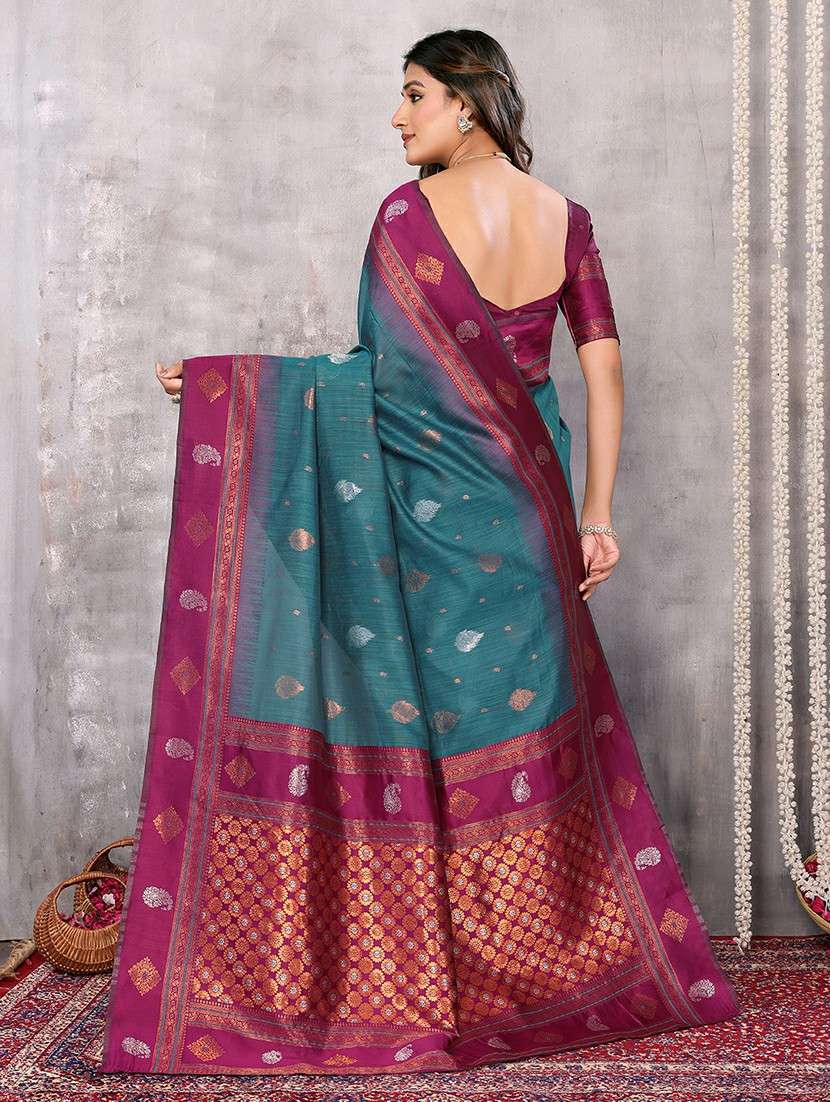 women self design bordered saree with blouse - 21678809 -  Standard Image - 3